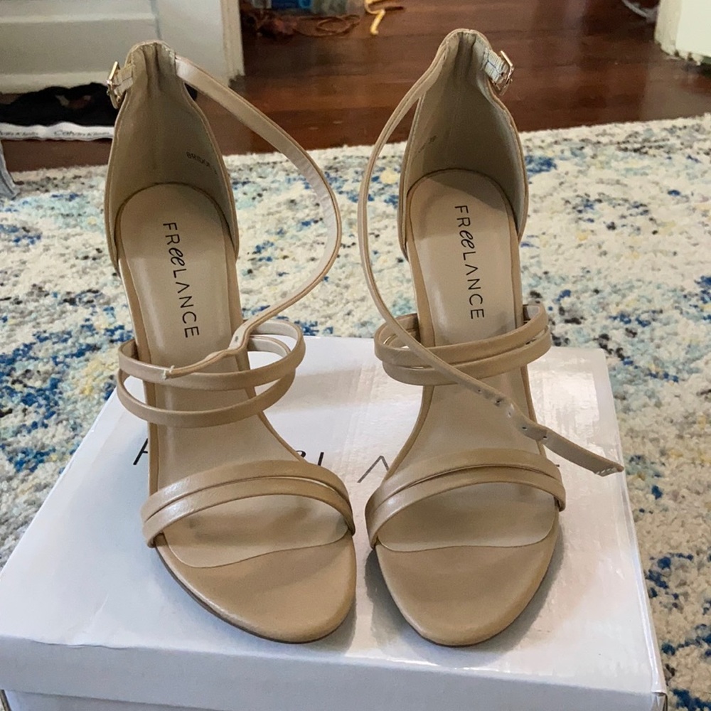 Nude strap heels!